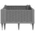 vidaXL Záhradný kvetináč s kolíkmi bledosivý 42,5x42,5x28,5 cm PP