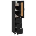 vidaXL Highboard Čierny dub 34,5 x 34 x 180 cm Kompozitné drevo