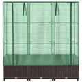 vidaXL Záhon s krytom na skleník ratanový vzhľad 120x40x123 cm