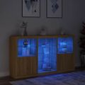 vidaXL Komoda s LED svetlami dub sonoma 181,5x37x100 cm