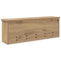 vidaXL Vešiak na stenu Nástenná montáž Remeselný dub 75 x 16 x 26 cm