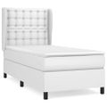 vidaXL Boxspring posteľ s matracom biela 90x200 cm umelá koža