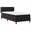 vidaXL Posteľ s pružinovým rámom Čierna 90 x 200 cm Zamat