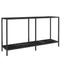 vidaXL Konzolový stolík čierny 140x35x75,5 cm tvrdené sklo