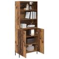 vidaXL Highboard Staré drevo 69,5 x 32,5 x 180 cm Kompozitné drevo