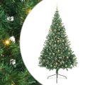 vidaXL Umelý predsvietený vianočný stromček Zelená 180 cm PVC