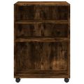 vidaXL Príručný stolík a kolieska dymový dub 55x60x78 cm kompoz. drevo