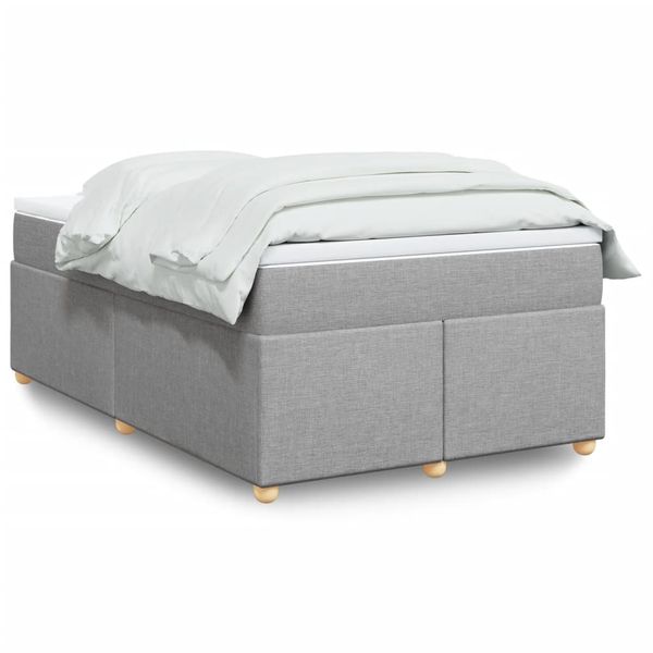vidaXL Boxspring posteľ s matracom bledosivá 120x200 cm látka