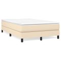 vidaXL Posteľný rám s boxspringom krémová 120x200 cm látka
