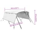 vidaXL Strieška Bimini s 4 oblúkmi a stenami 243x(185-198)x137 cm