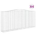 vidaXL Oblúkové gabiónové koše 4ks 400x50x180/200cm pozinkované železo