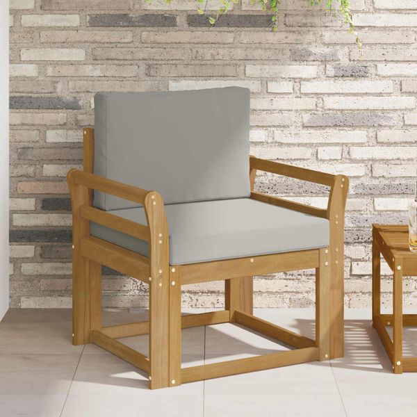 vidaXL 2 Kus Záhradná súprava gaučov Polyester Biela a svetlosivá