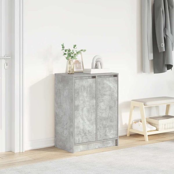 vidaXL Botník betónovo sivý 57x34x76 cm spracované drevo