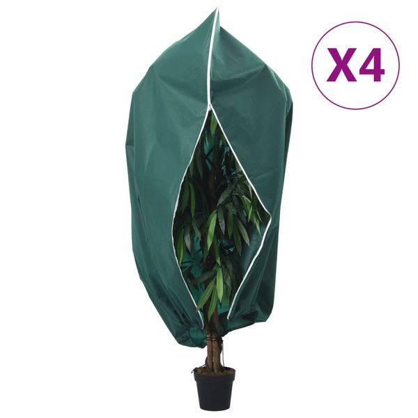 vidaXL Flísové kryty na rastliny so zipsom 4 ks 70 g/m² 3,14x2,5 m