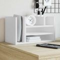 vidaXL Organizér na stôl biely 44,5x24x25 cm kompozitné drevo