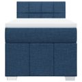 vidaXL Posteľný rám boxspring s matracom modrý 90x190 cm látka