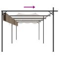 vidaXL Pergola so zaťahovacou strechou sivohnedá 589x292x230 cm