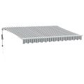 vidaXL Automaticky zaťahovacia markíza LED antracit a biela 350x250 cm