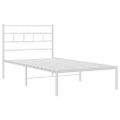 vidaXL Kovový rám postele s čelom biely 90x200 cm