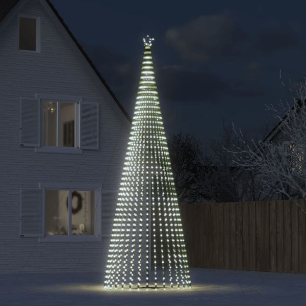 vidaXL LED vianočný stromček 1544 LED studená biela 500 cm