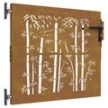 vidaXL Záhradná brána 85x100 cm, corten oceľ, bambusový dizajn