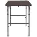 vidaXL Skladací záhradný stôl,hnedý 120x60x74cm, HDPE, ratanový vzhľad
