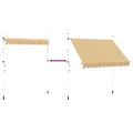 vidaXL Ručne zaťahovacia markíza, 250 cm, žlto-modré pásiky