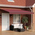 vidaXL Elektrická Retrakovateľná Markíza Burgundská červená 4 × 3 m