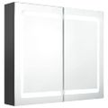 vidaXL LED kúpeľňová zrkadlová skrinka sivá 80x12x68 cm