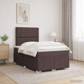 vidaXL LED boxspring posteľ s matracom Tmavohnedá 120 x 190 cm Látka