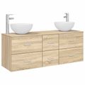 vidaXL Set kabinetov do kúpeľne 3 ks Dub sonoma 49,5 x 41 x 64,5 cm