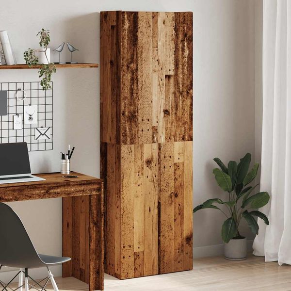 vidaXL Vysoká skrinka staré drevo 60x32x190 cm kompozitné drevo