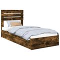 vidaXL Úložná posteľ Dymová dub 75 x 190 cm Kompozitné drevo