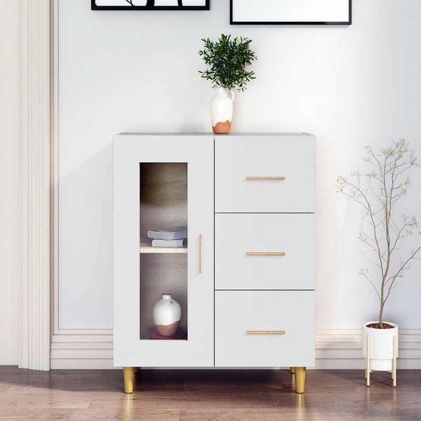 vidaXL Komoda biela 69,5x34x90 cm kompozitné drevo