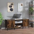 vidaXL Skrinka na platne dymový dub 121x38x48 cm kompozitné drevo