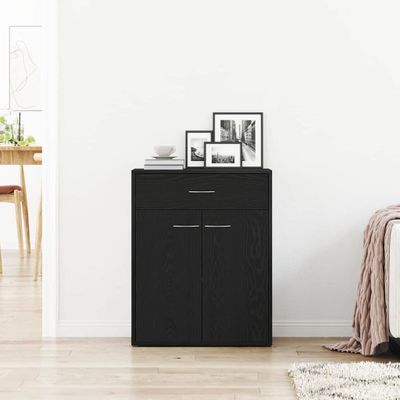 vidaXL Servírovacia skriňa Čierny dub 60 x 30 x 75 cm Kompozitné drevo
