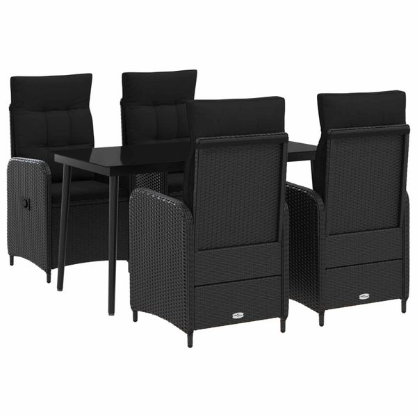 vidaXL Súprava stolíkov k pohovke s vankúšom s vankúšom 5 pcs Čierna