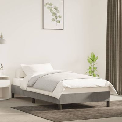 vidaXL Posteľ bez matraca bledosivý 90x190 cm zamat