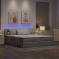 vidaXL LED úložná posteľ s matracom Svetlosivá 180 x 200 cm Látka