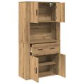 vidaXL Highboard dub artisan 80 x 33 x 150 cm Kompozitné drevo