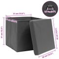 vidaXL Úložné boxy s vekom 4 ks, sivé 32x32x32 cm, látka