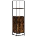 vidaXL Vysoká skrinka dymový dub 35,5x35x139 cm kompozitné drevo+kov