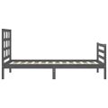 vidaXL Rám postele s čelom sivý 100x200 cm masívne drevo