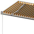 vidaXL Ručne zaťahovacia markíza so stĺpikmi 6x3,5 m žlto-biela