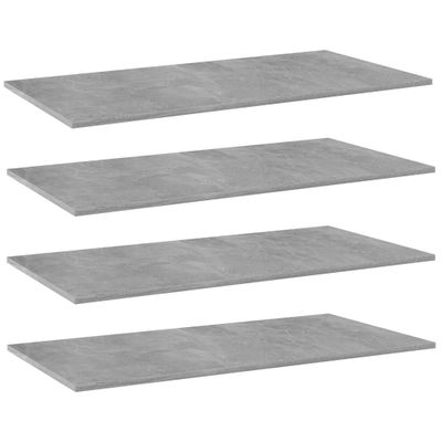 vidaXL Prídavné police 4ks, betónovo sivé 80x30x1,5cm kompozitné drevo