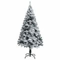 vidaXL Umelý vianočný stromček Biela 150 cm PVC a Oceľ a Plast
