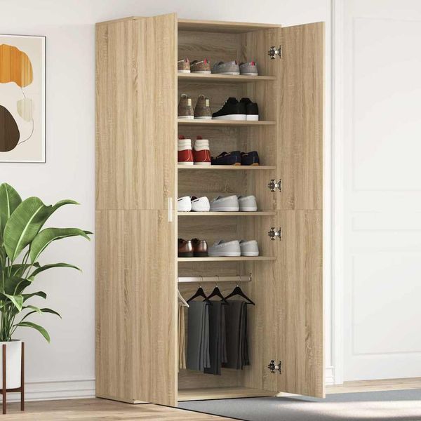 vidaXL Skriňa na topánky Sonoma dub 80 x 39 x 178 cm Kompozitné drevo
