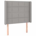 vidaXL Čelo postele s LED bledosivé 103x16x118/128 cm látka