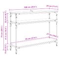 vidaXL Konzolový stôl Staré drevo 100 x 29 x 75 cm Kompozitné drevo