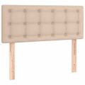 vidaXL Boxspring posteľ matrac a LED kapučínová 100x200 cm umelá koža